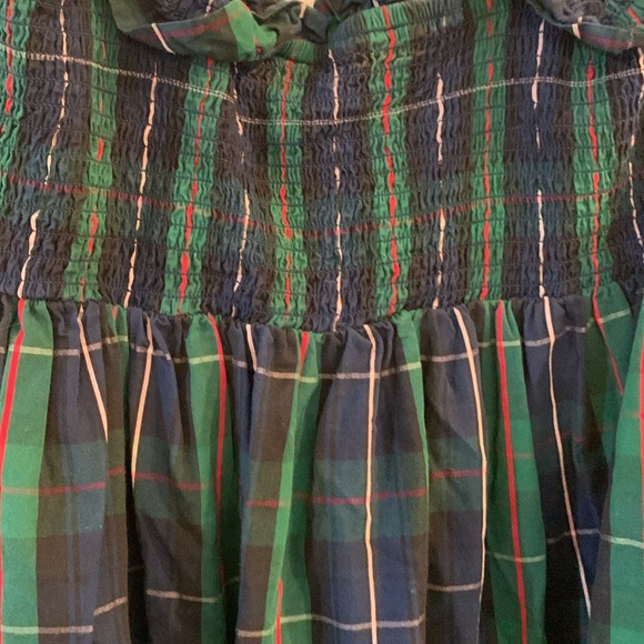 Green plaid smoked maxi dress size large - Picture 4 of 4